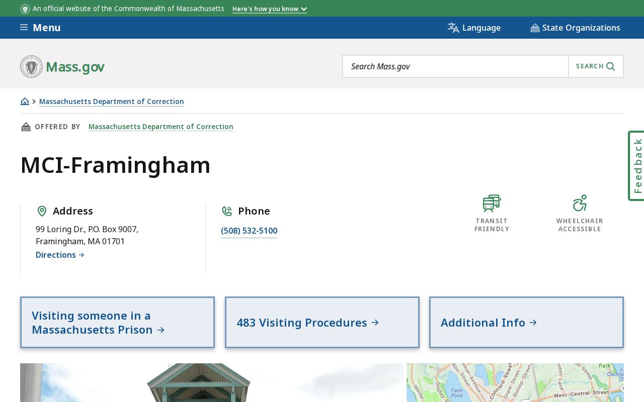 Official Massachusetts page for MCI-Framingham